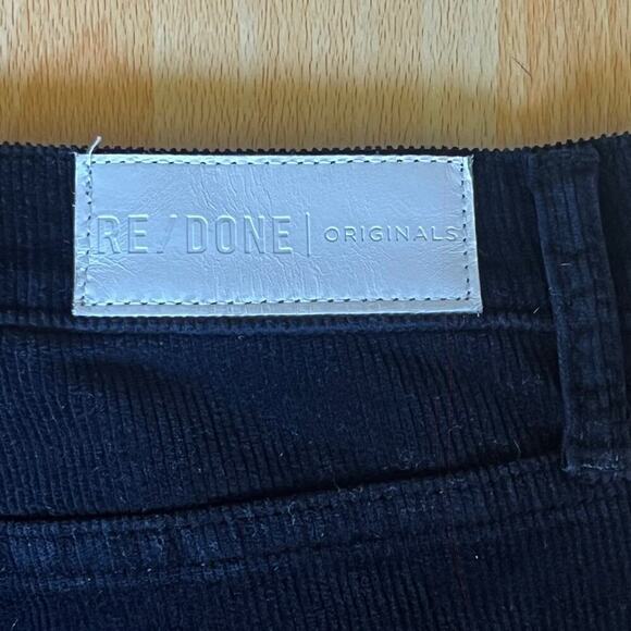 Re Done Women Size 26 High Rise Black Corduroy Straight Leg - Picture 7 of 8